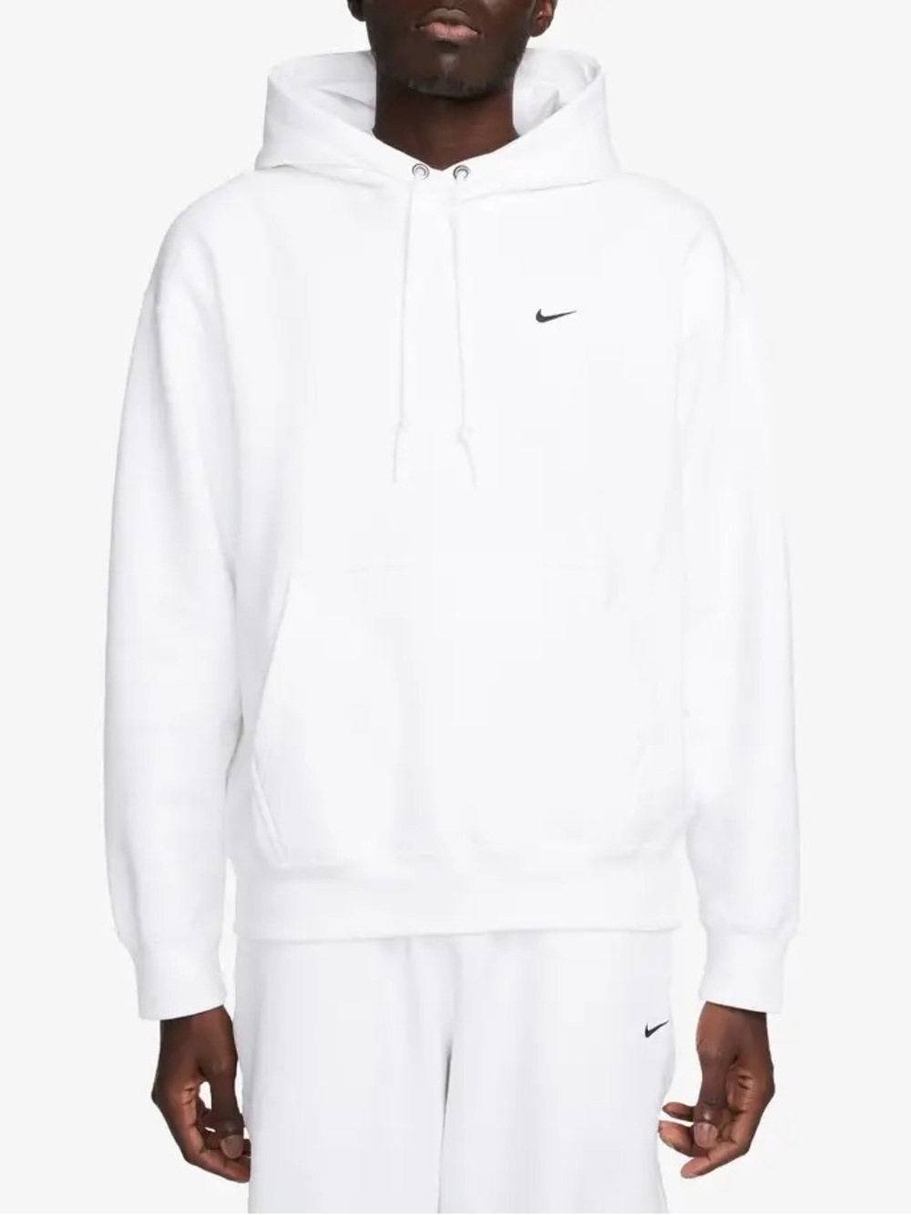 Nike Solo Swoosh Men's Fleece Hoodie in White/Black